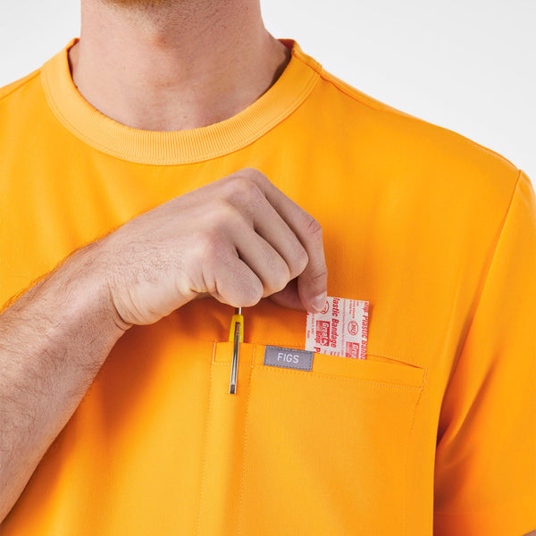 men's Emergency Yellow Easton - Crewneck Scrub Top