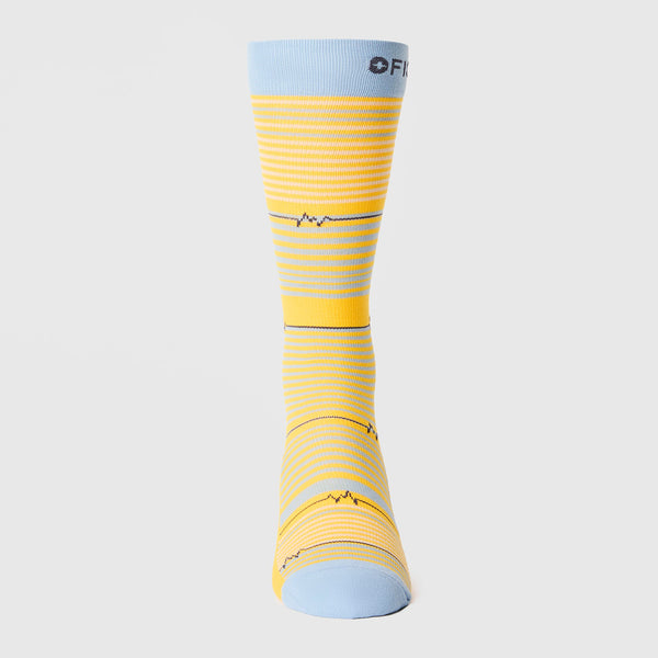 men's Emergency Yellow Pulse Stripe - Compression Socks