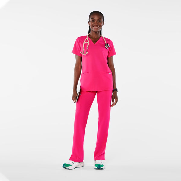 women's Shocking Pink Casma  Scrub Top™
