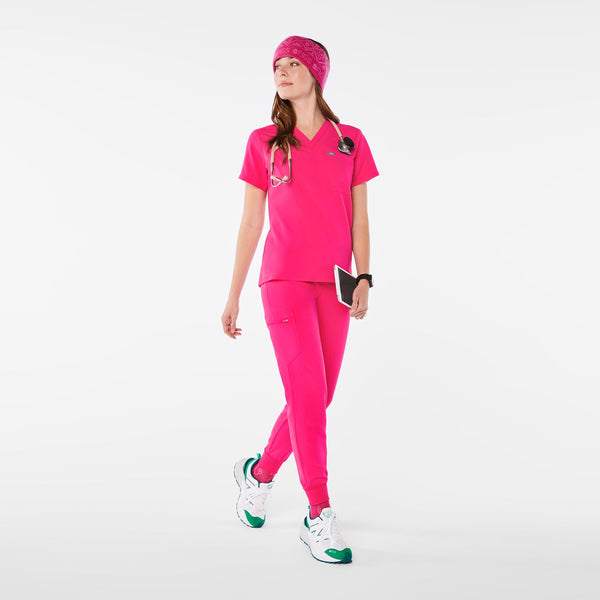 women's Shocking Pink Catarina Petite  Scrub Top™