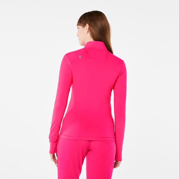 women's Shocking Pink ContourKnit Scrub Jacket
