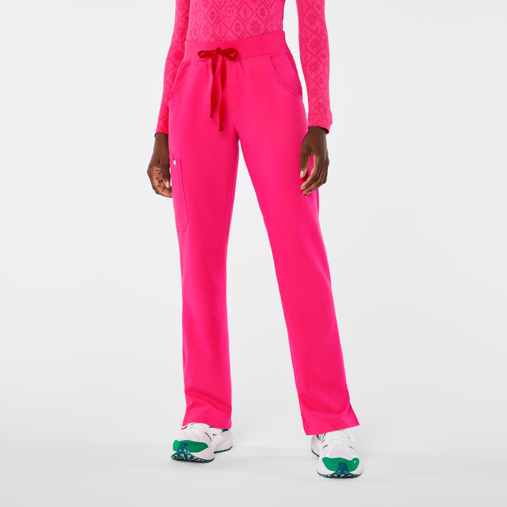 women's Shocking Pink Kade Petite Straight-Leg Scrub Pant™