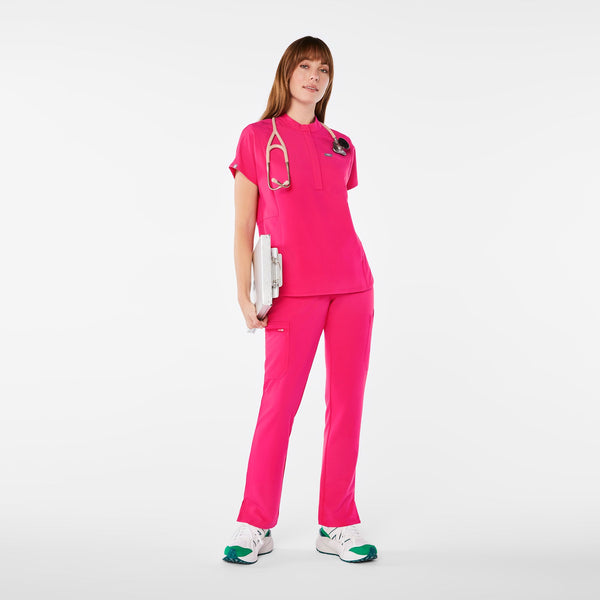 women's Shocking Pink Montex Relaxed Scrub Top