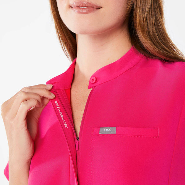 women's Shocking Pink Montex Relaxed Scrub Top