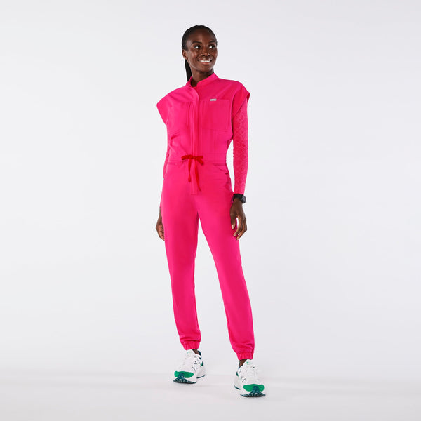 women's Shocking Pink Rafaela Cargo - ScrubJumpsuit™