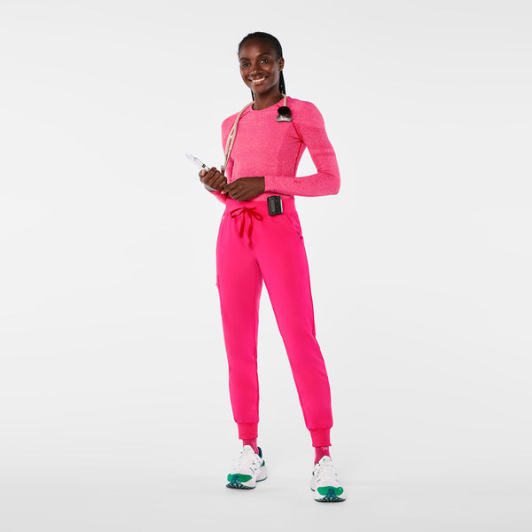 women's Shocking Pink Salta Seamless Long-Sleeve Underscrub