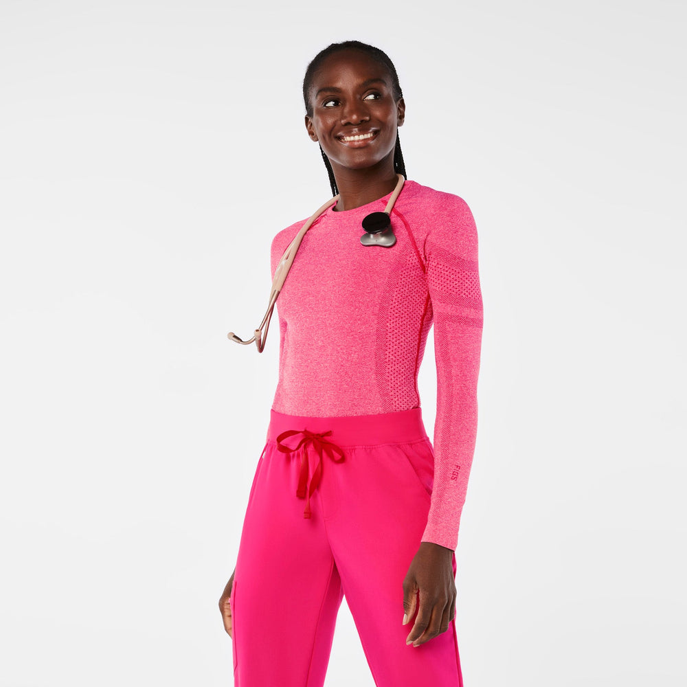 women's Shocking Pink Salta Seamless Long-Sleeve Underscrub