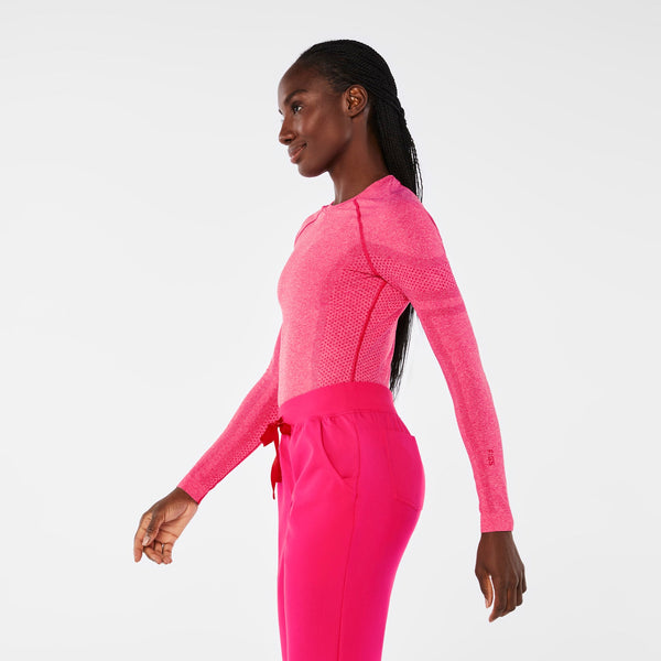 women's Shocking Pink Salta Seamless Long-Sleeve Underscrub