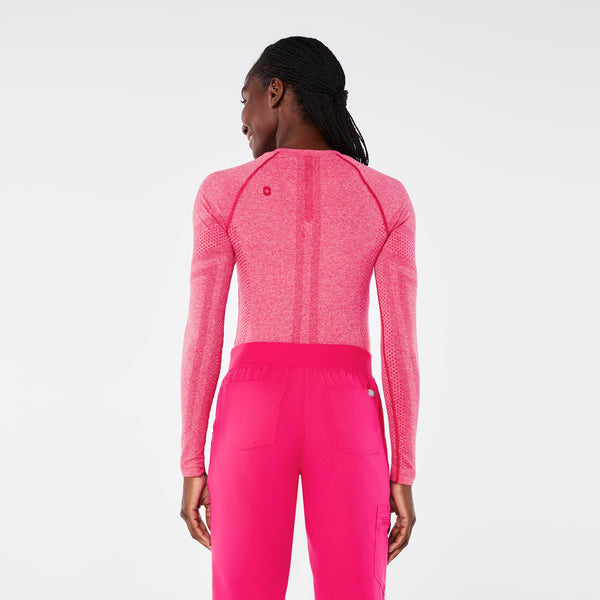 women's Shocking Pink Salta Seamless Long-Sleeve Underscrub