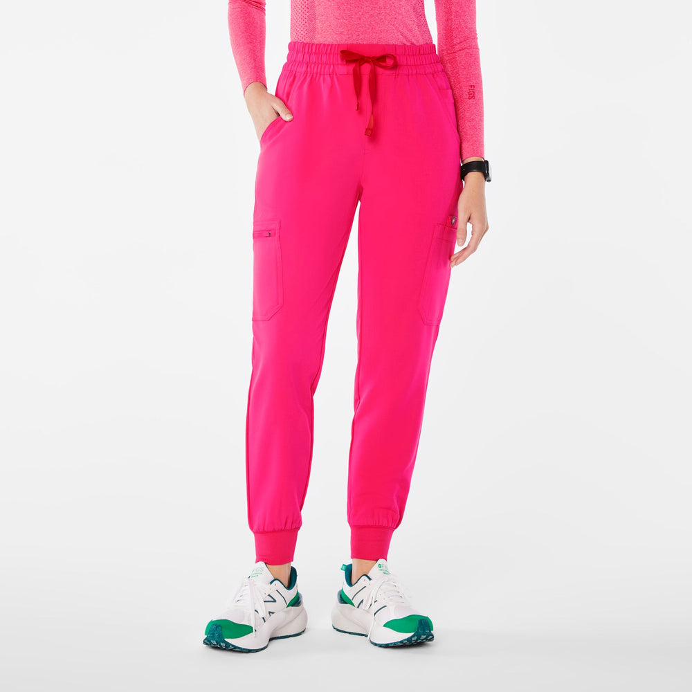 women's Shocking Pink Uman High-Rise Tall Jogger Scrub Pant