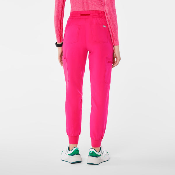 women's Shocking Pink Uman High-Rise Jogger Scrub Pant