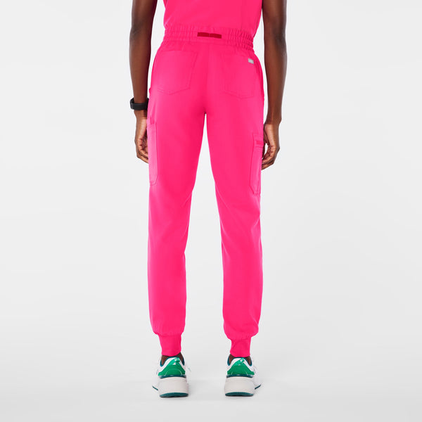 women's Shocking Pink Uman Relaxed Petite Jogger Scrub Pant