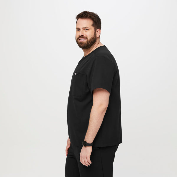 Men's Black Leon-  Scrub Top™ (3XL - 6XL)