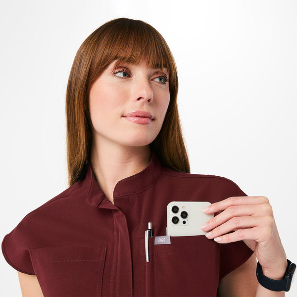 women's Burgundy Rafaela Cargo - ScrubJumpsuit™