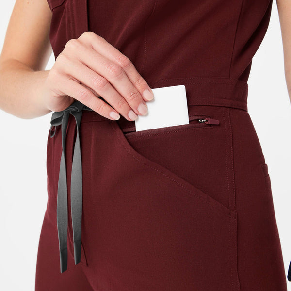 women's Burgundy Rafaela Cargo - ScrubJumpsuit™