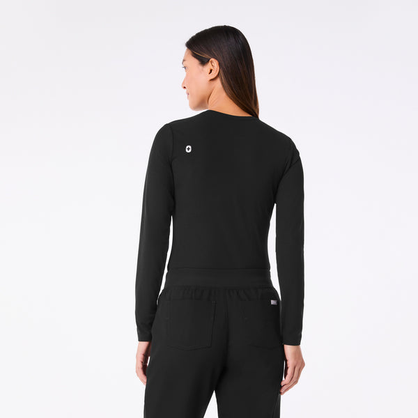 women's Black Palmer Ribbed- Long-Sleeve Underscrub