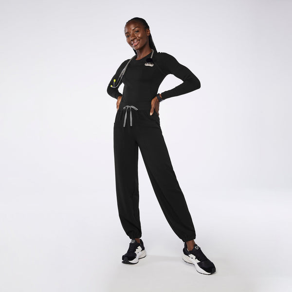 women's Black High-Rise Rio Relaxed Jogger Scrub Pant