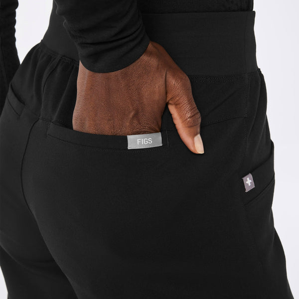 women's Black High-Rise Rio Relaxed Jogger Scrub Pant