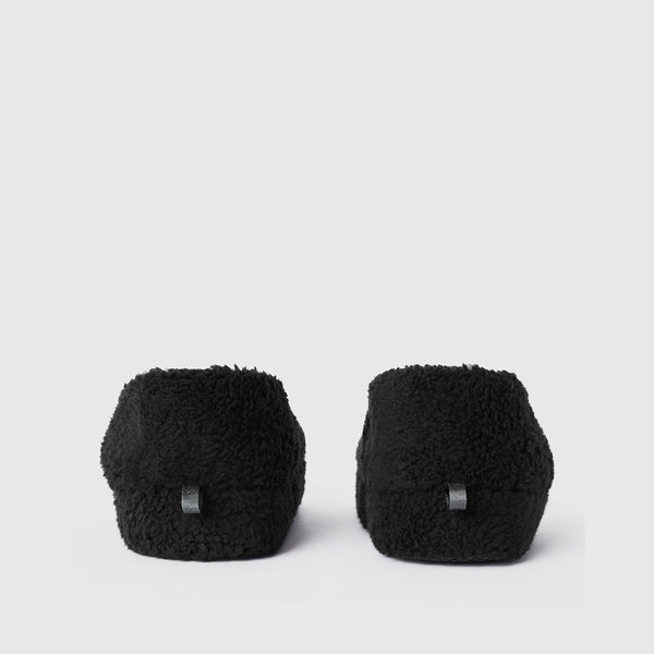 unisex Black High-Pile Slippers