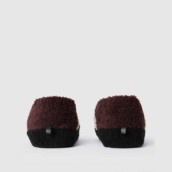 unisex Bone/Espresso High-Pile Slippers
