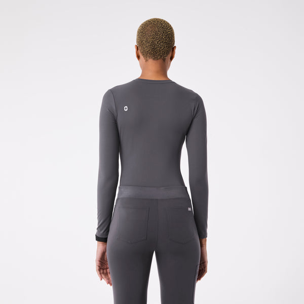 women's Charcoal Palmer Ribbed- Long-Sleeve Underscrub