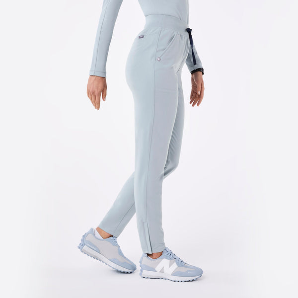 women's Dusty Blue Bristol High-Rise - Petite Slim Tapered Scrub Pant