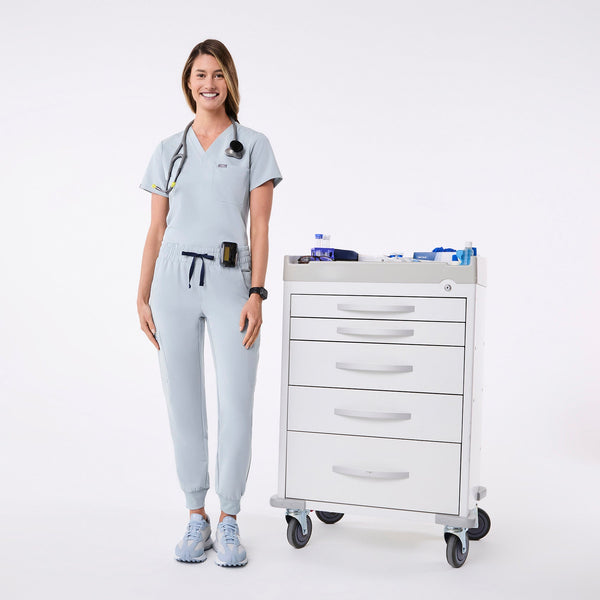 women's Dusty Blue Uman High-Rise - Jogger Scrub Pant