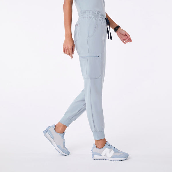 women's Dusty Blue Uman Relaxed - Petite Jogger Scrub Pant