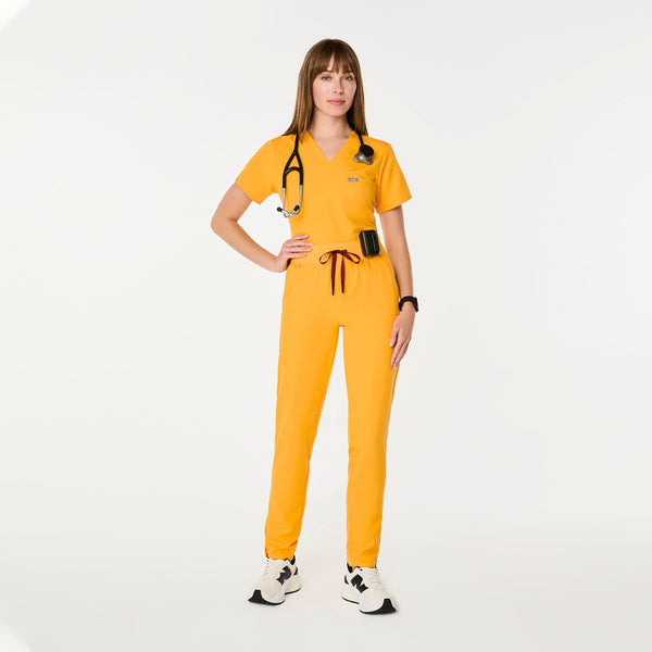 women's Emergency Yellow High-Rise Bristol Tall Slim Tapered Scrub Pant