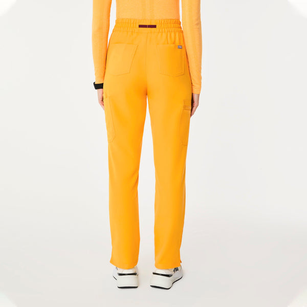 women's Emergency Yellow Dowa High-Rise Straight-Leg Petite Scrub Pant
