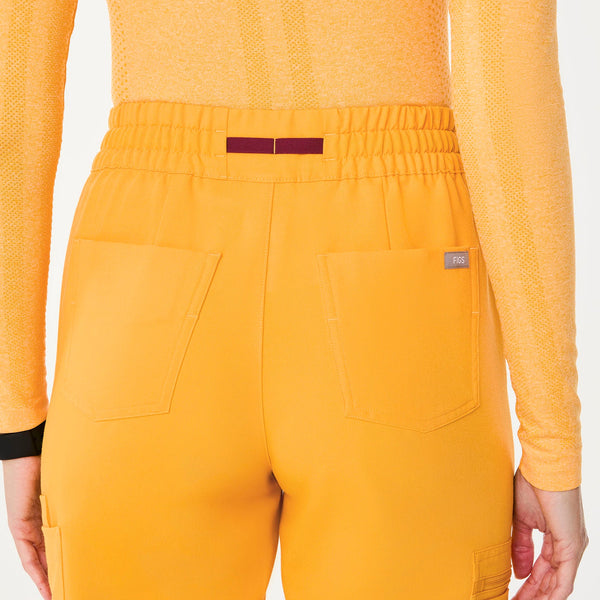 women's Emergency Yellow Dowa High-Rise Straight-Leg Petite Scrub Pant