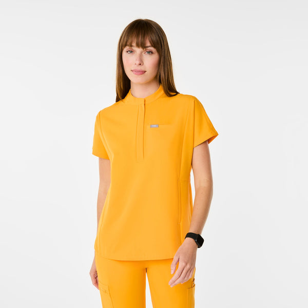 women's Emergency Yellow Montex Relaxed Scrub Top