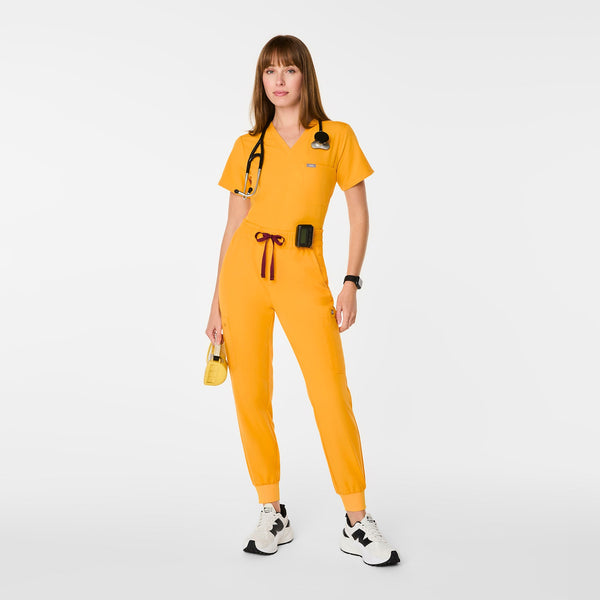 women's Emergency Yellow Uman High-Rise Petite Jogger Scrub Pant