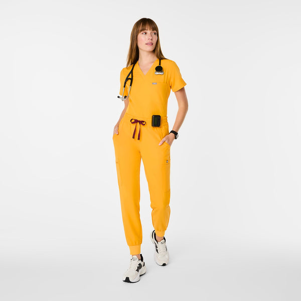 women's Emergency Yellow Uman Jogger Scrub Pant