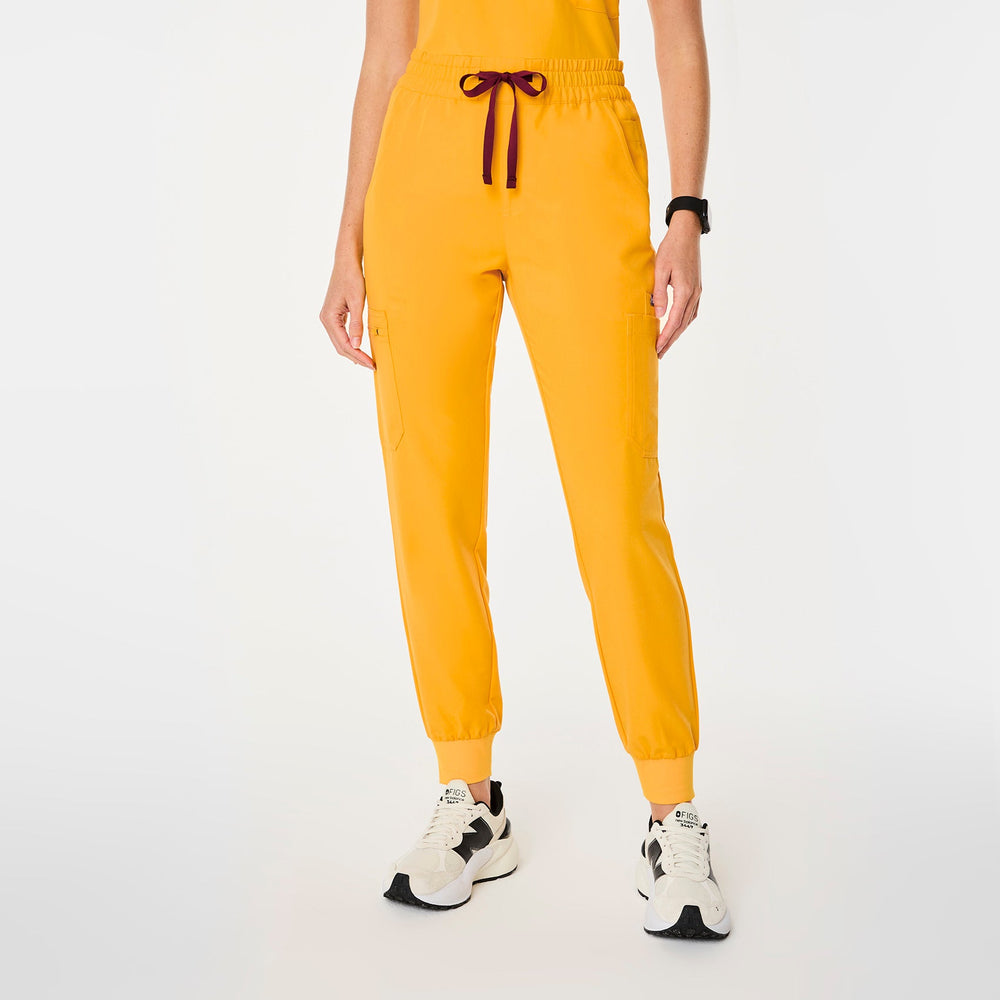 women's Emergency Yellow Uman High-Rise Petite Jogger Scrub Pant