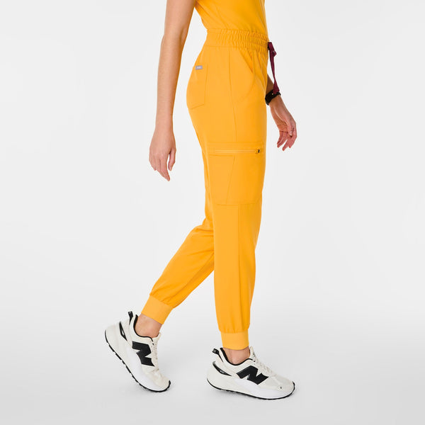 women's Emergency Yellow Uman High-Rise Petite Jogger Scrub Pant
