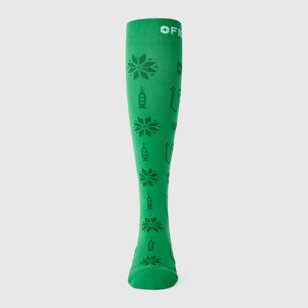 women's Evergreen Fair Isle Compression Socks