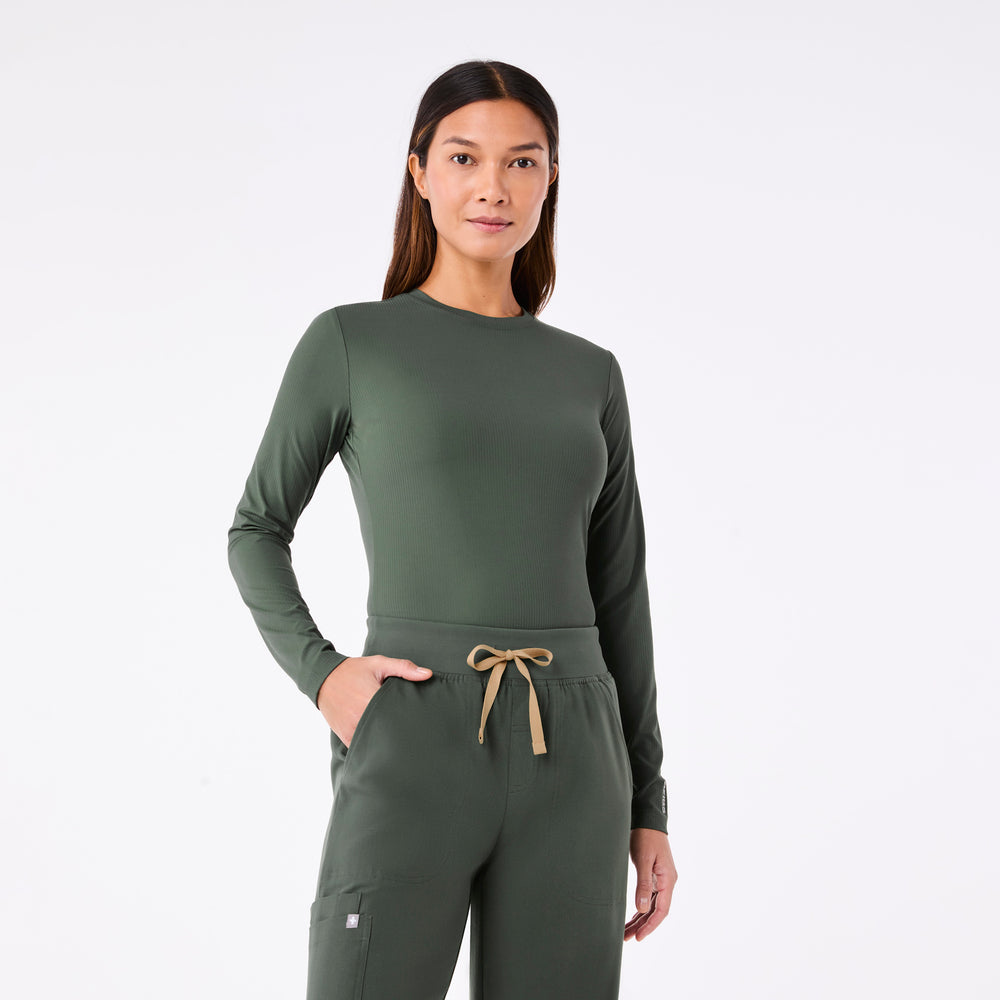 women's Moss Palmer Ribbed- Long-Sleeve Underscrub