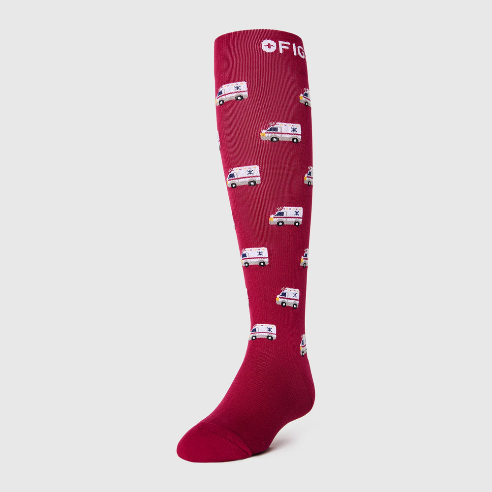 women's Paramedic Red Ambulance Compression Socks