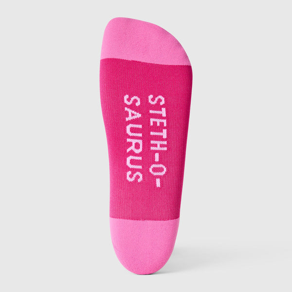 women's Shocking Pink Steth-O-Saurus Compression Socks