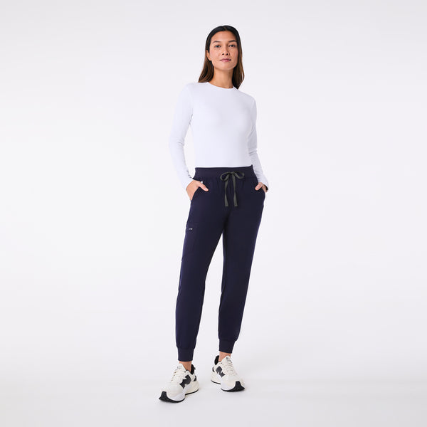 women's White Palmer Ribbed- Long-Sleeve Underscrub