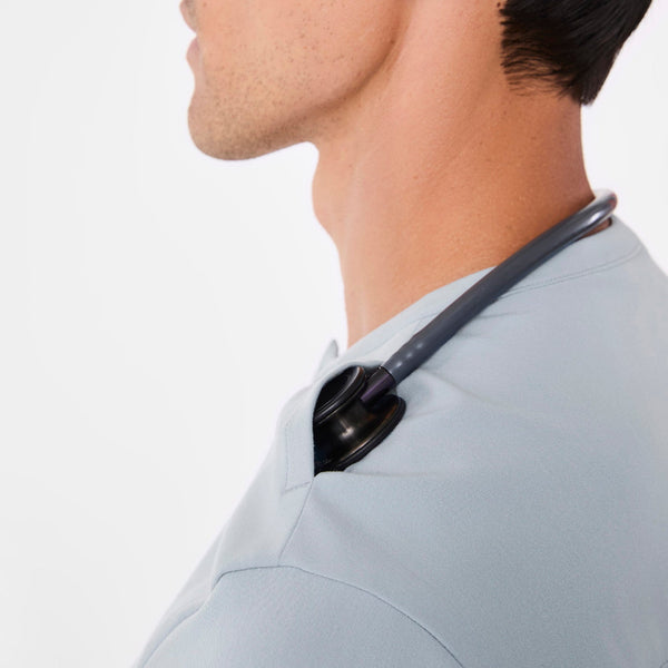 men's Dusty Blue Corfield - Henley Scrub Top