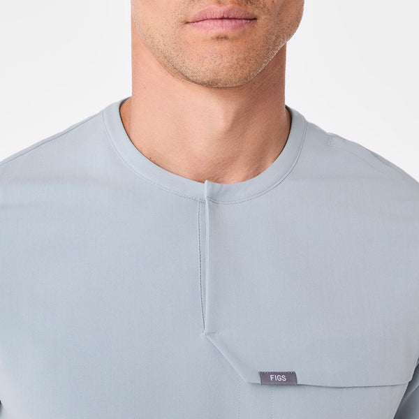 men's Dusty Blue Corfield - Henley Scrub Top