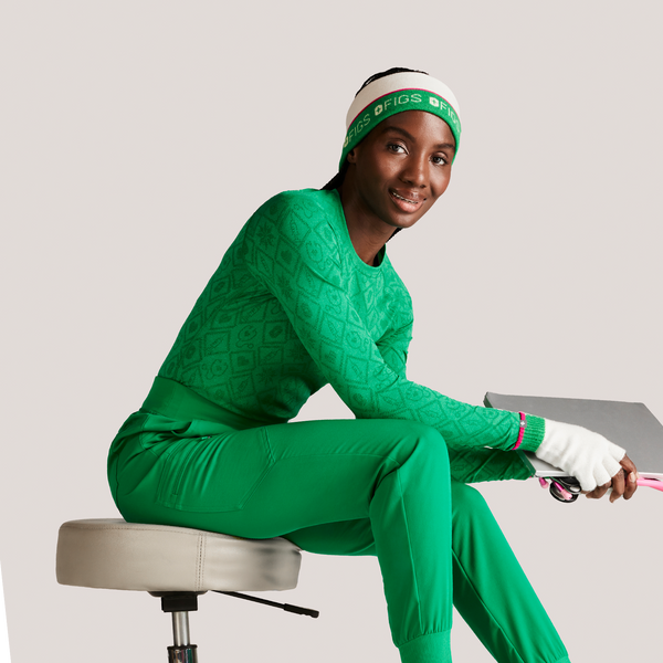 women's Fair Isle Evergreen Salta Seamless Long-Sleeve Underscrub