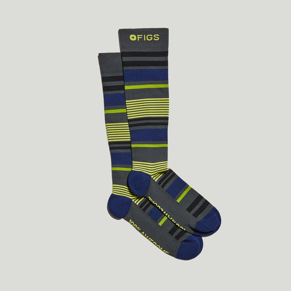 men's Charcoal Multi Stripe - Compression Socks