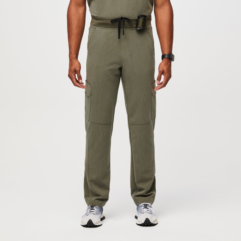 men's Heather Olive Axim™ - Short Cargo Utility Scrub Pant