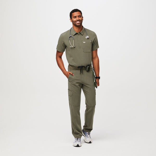 men's Heather Olive Axim™ - Tall Cargo Utility Scrub Pant
