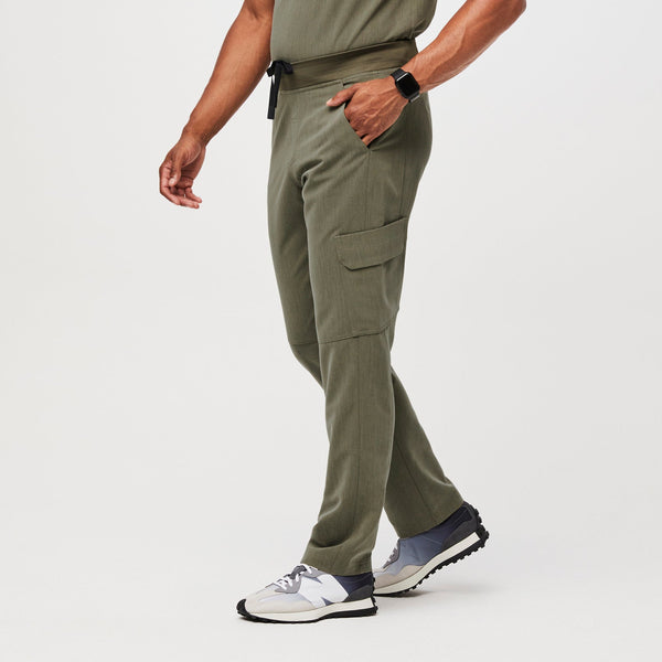men's Heather Olive Axim™ - Short Cargo Utility Scrub Pant