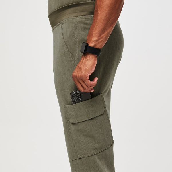 men's Heather Olive Axim™ - Cargo Utility Scrub Pant