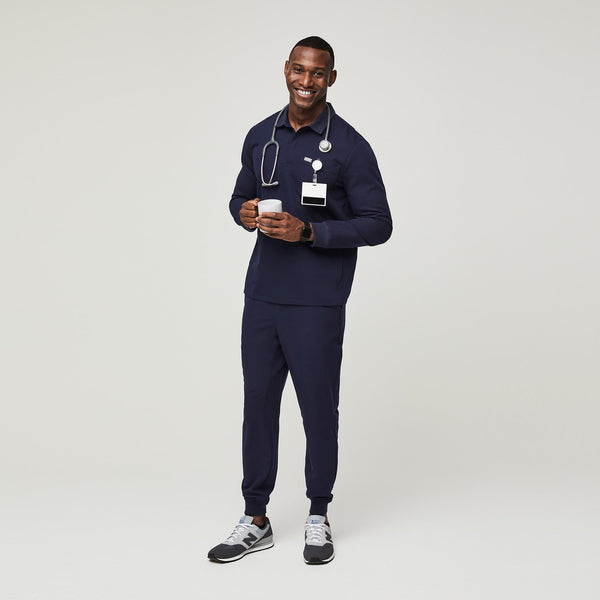 men's Navy Lima - Long-Sleeve ScrubPolo™